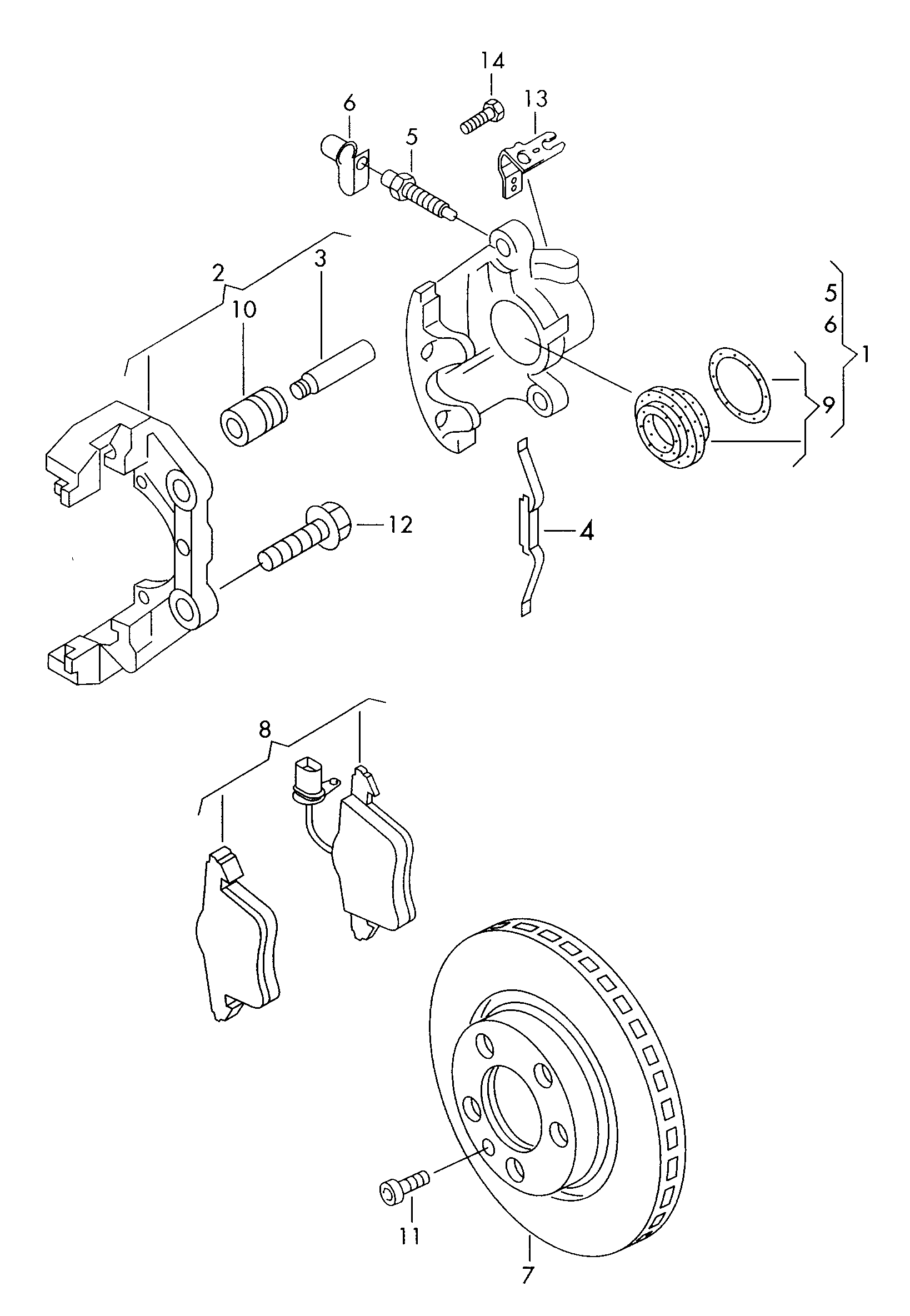 VAG 7M3 615 301 A - Floating caliper brake: 2 pcs. autospares.lv