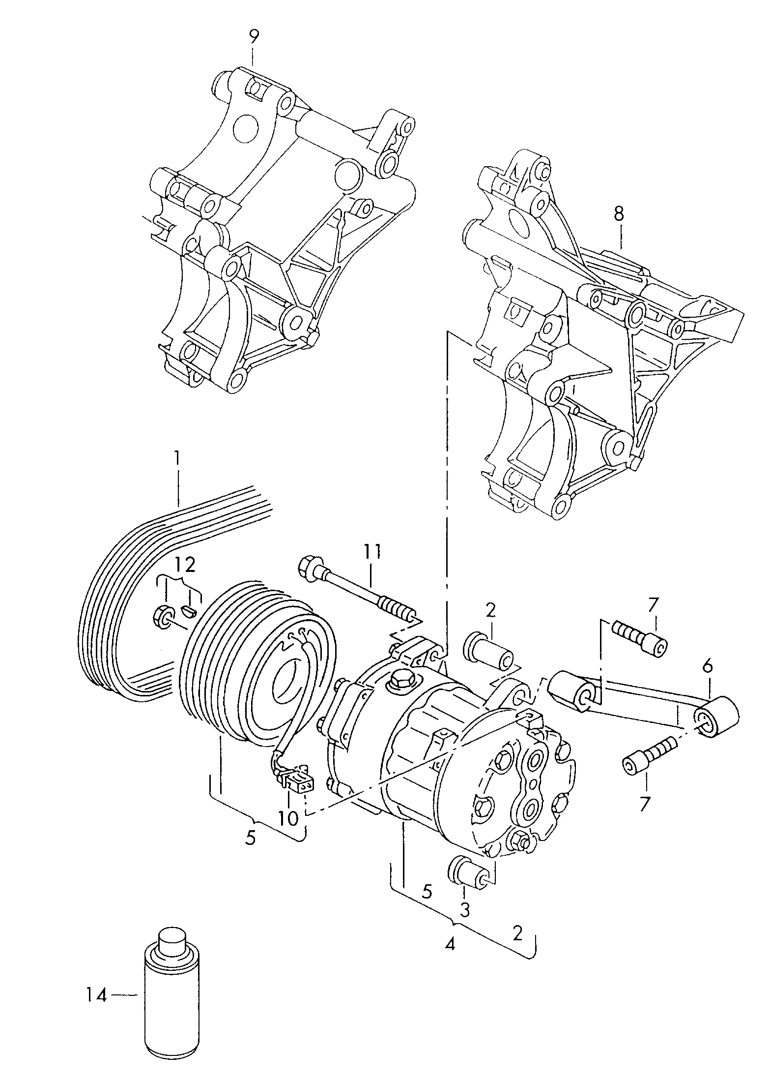 AUDI 1H0 820 803 D - A/c compressor connecting and mounting parts for compressor: 1 pcs. autospares.lv