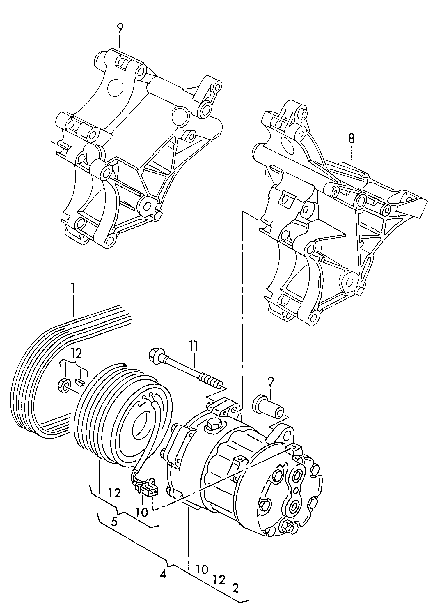 Skoda 028260849N - A/c compressor electromagnetic coupling bracket for alternator a: 1 pcs. autospares.lv