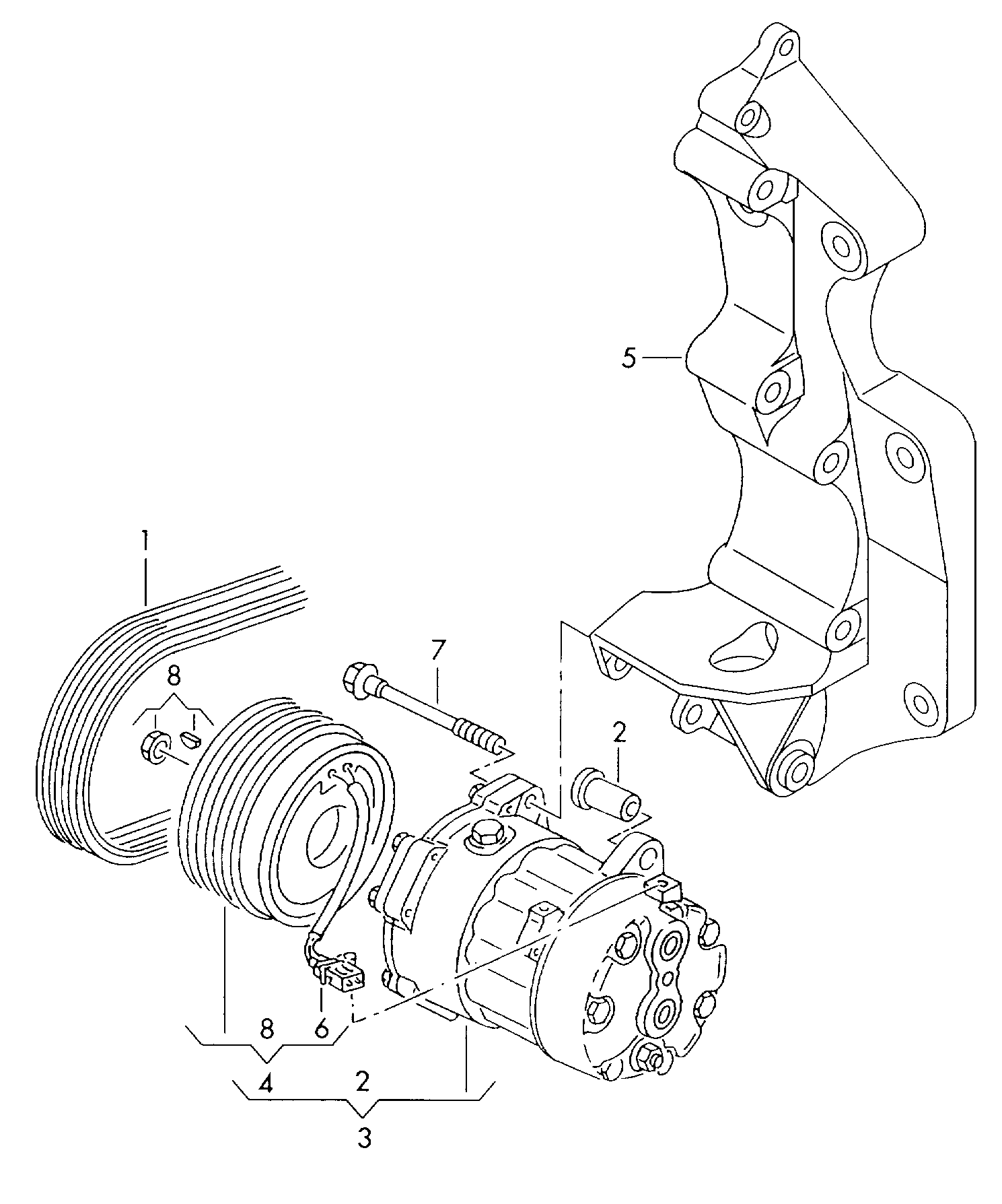 Volvo 7M3820803B - A/c compressor electromagnetic coupling bracket for alternator a: 1 pcs. autospares.lv