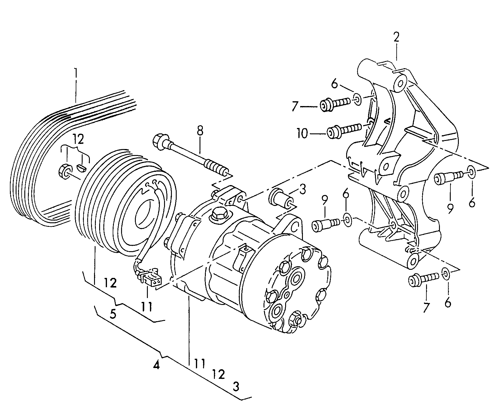 FORD 7M0820803N - A/c compressor electromagnetic coupling bracket for alternator a: 1 pcs. autospares.lv