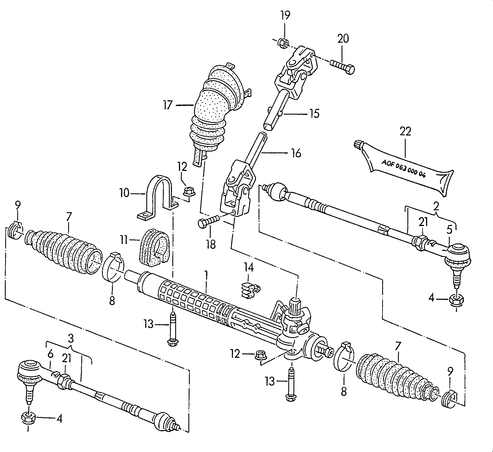 Seat 357 422 804 A - Steering gear track rod drive shaft: 1 pcs. autospares.lv