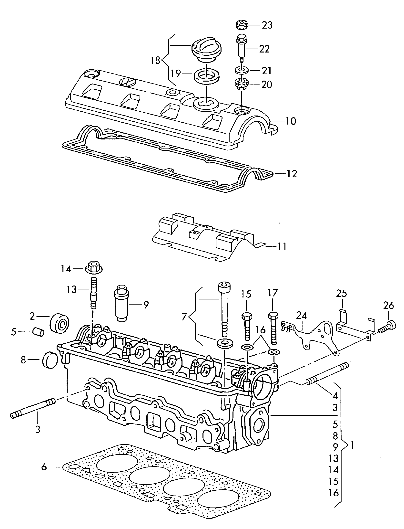 Seat 030 103 483 B - Cylinder head cylinder head cover: 1 pcs. autospares.lv