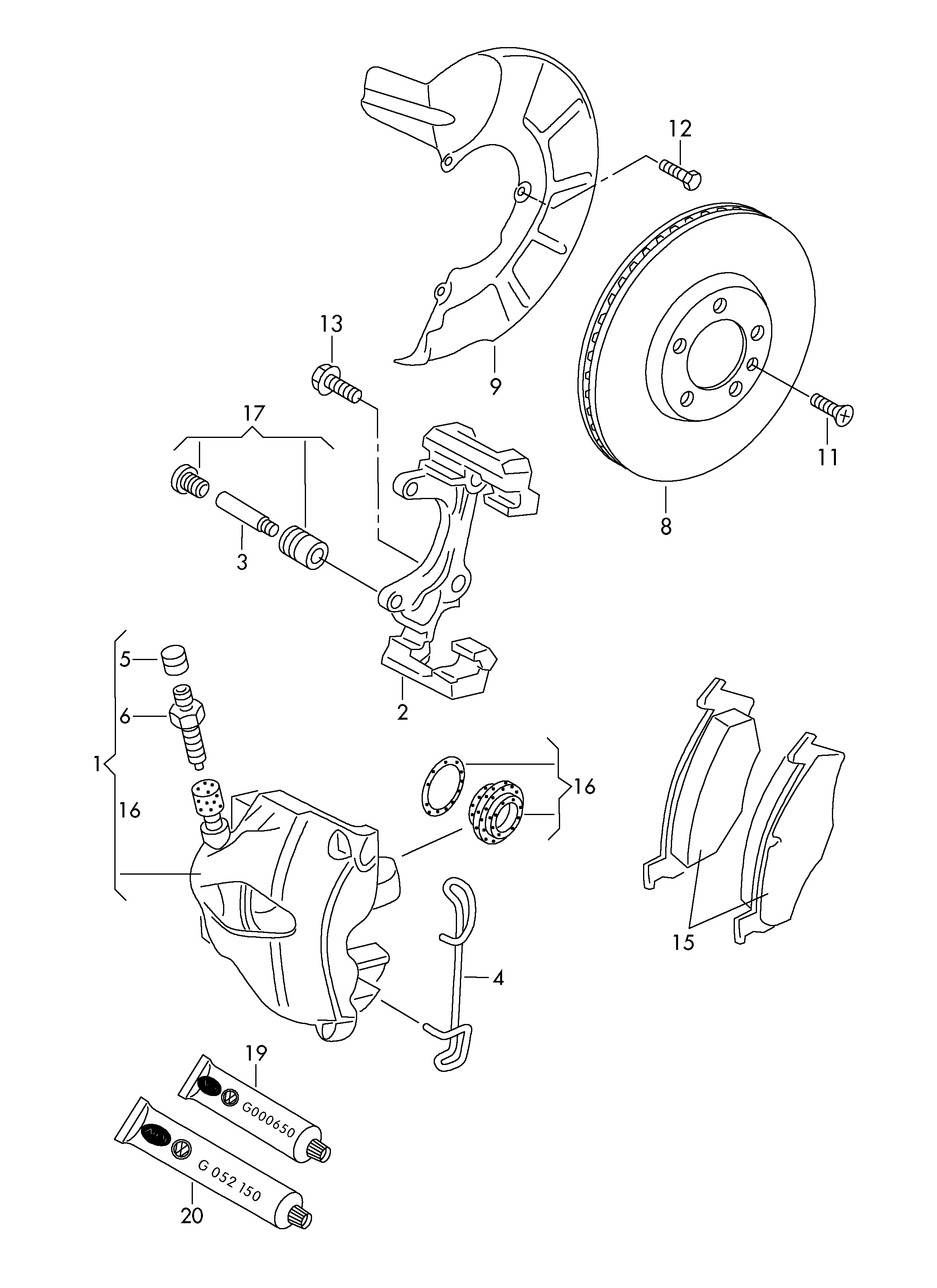 VAG 1K0 615 123 E - Disc brake: 1 pcs. autospares.lv