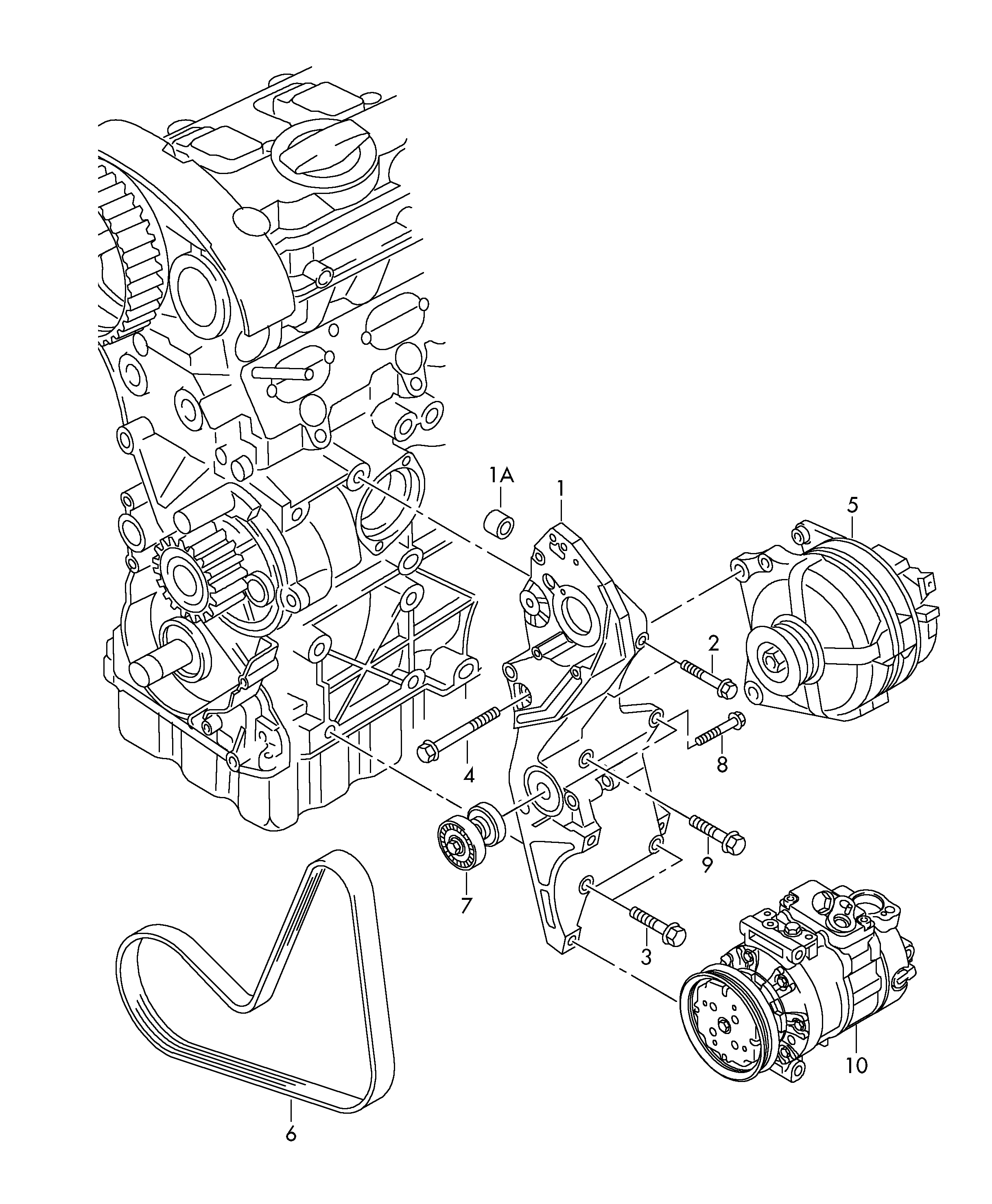 Seat 038 903 315 AP - Belt Tensioner, v-ribbed belt autospares.lv