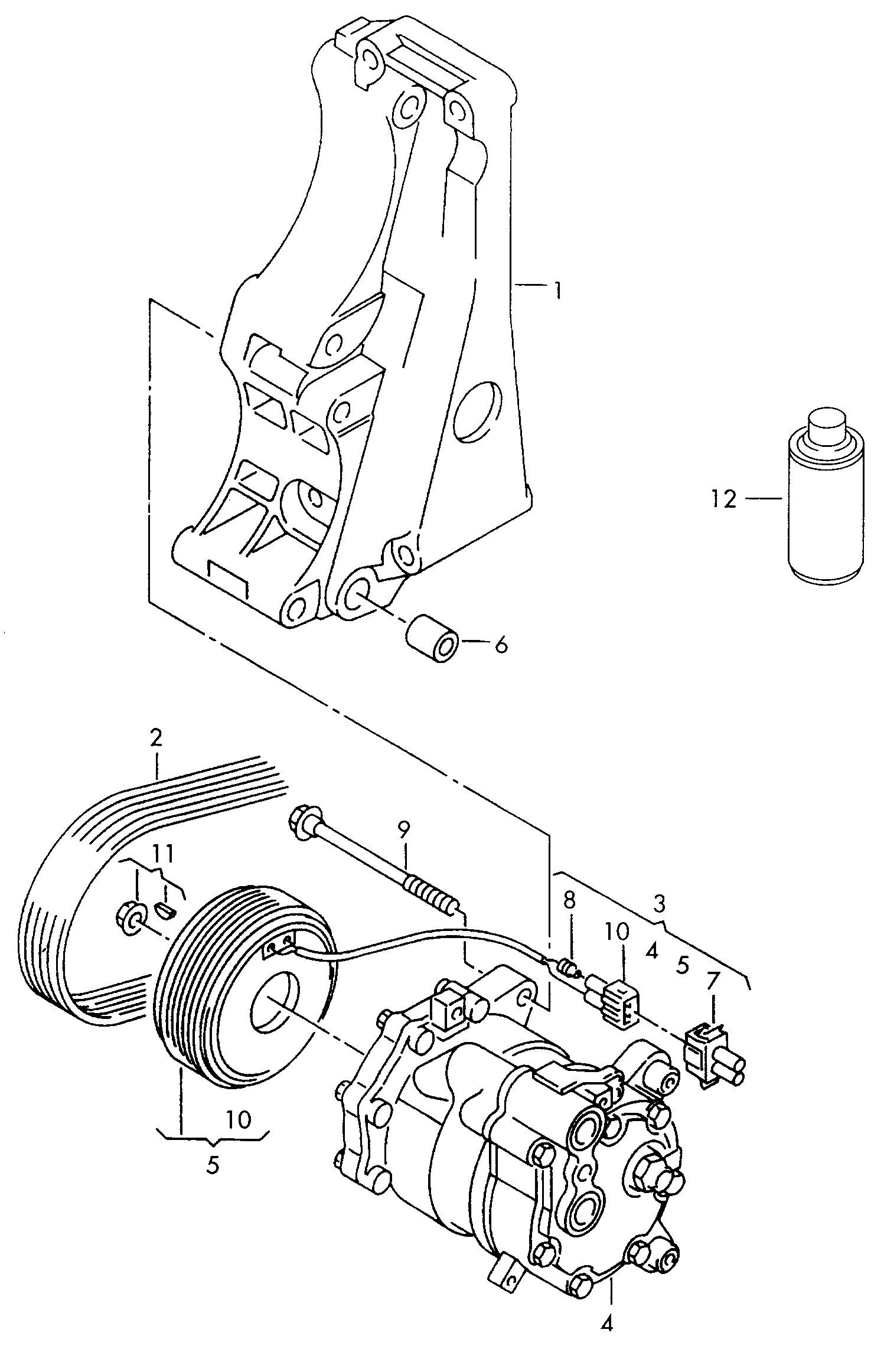 RENAULT 03 61 459 33Q - A/c compressor connecting and mounting parts for compressor: 1 pcs. autospares.lv