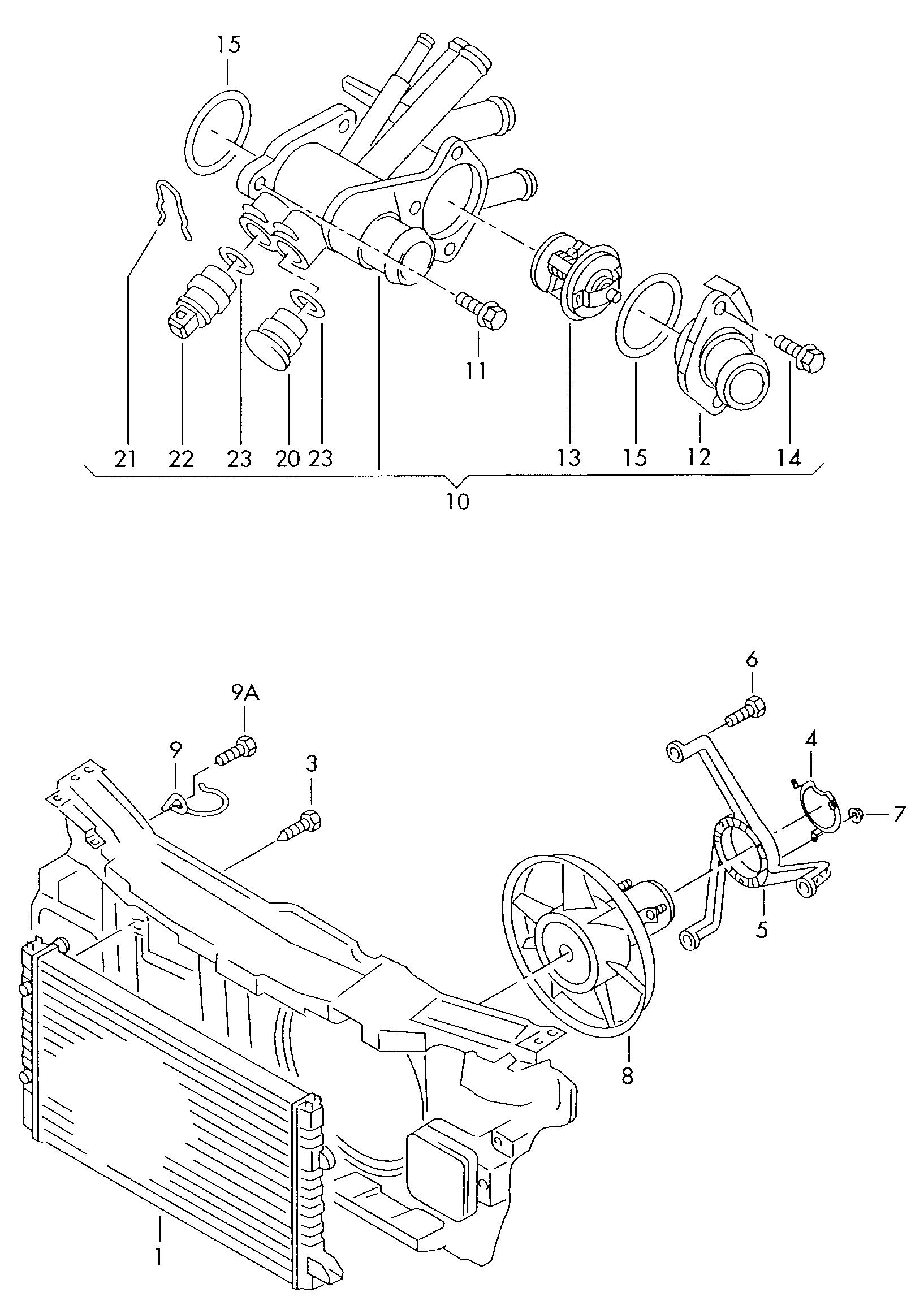 VAG 044 121 113 - Coolant thermostat / housing autospares.lv