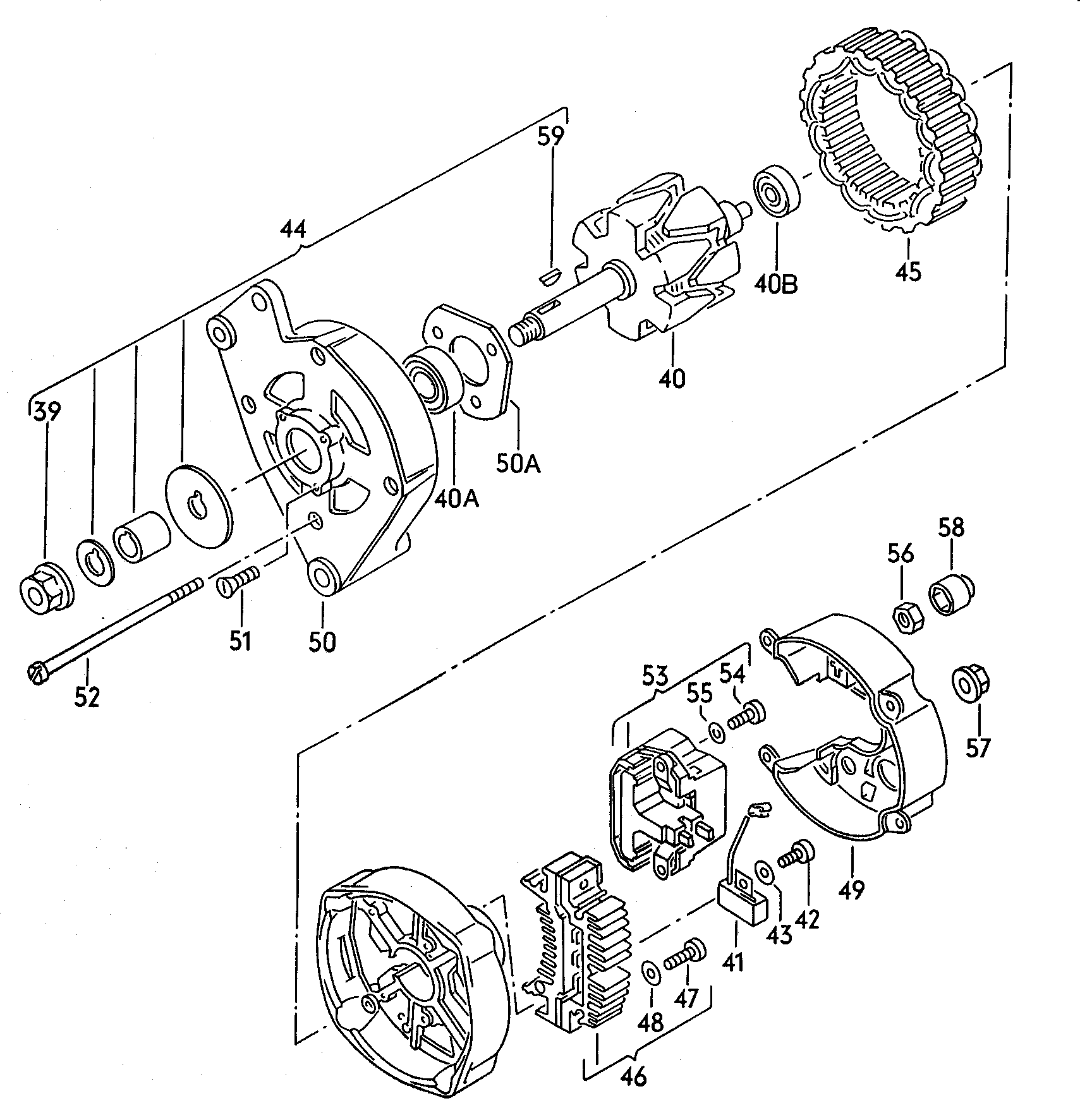 VW 037903803 X - Alternator and single parts: 1 pcs. autospares.lv