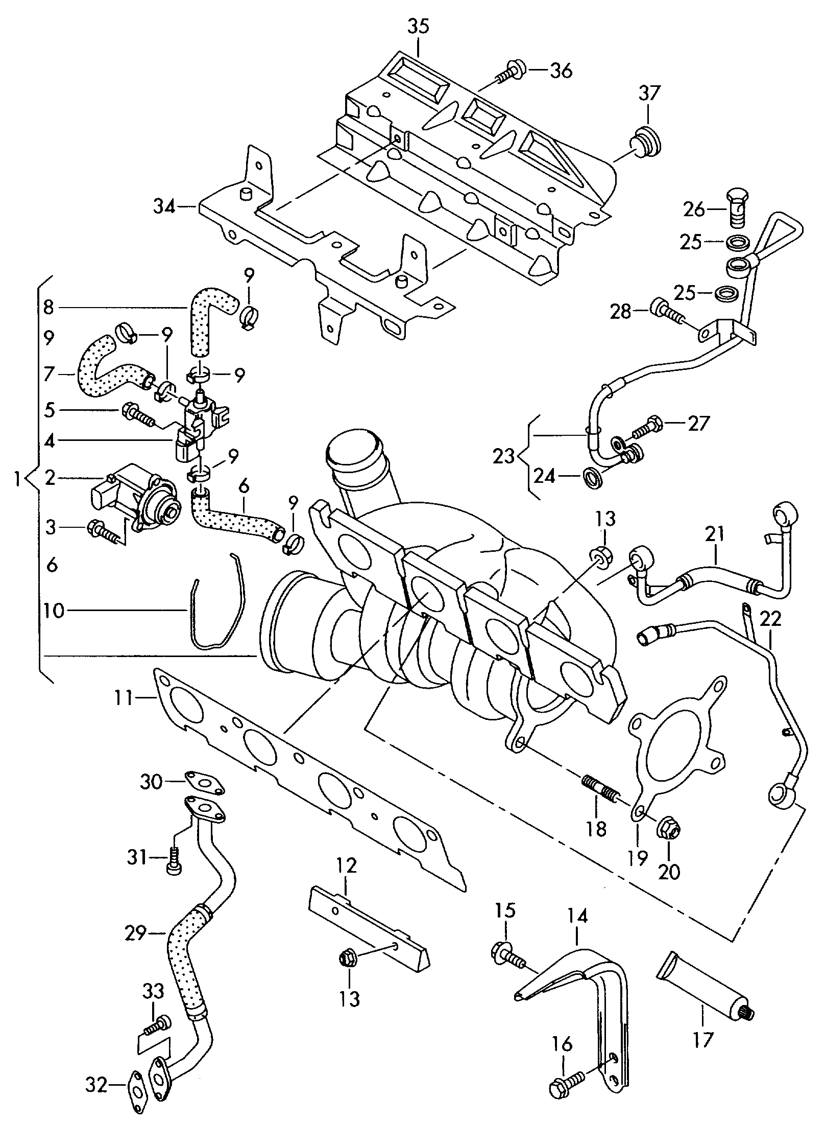 Seat 06J145713T - Exhaust manifold with turbo- charger: 1 pcs. autospares.lv