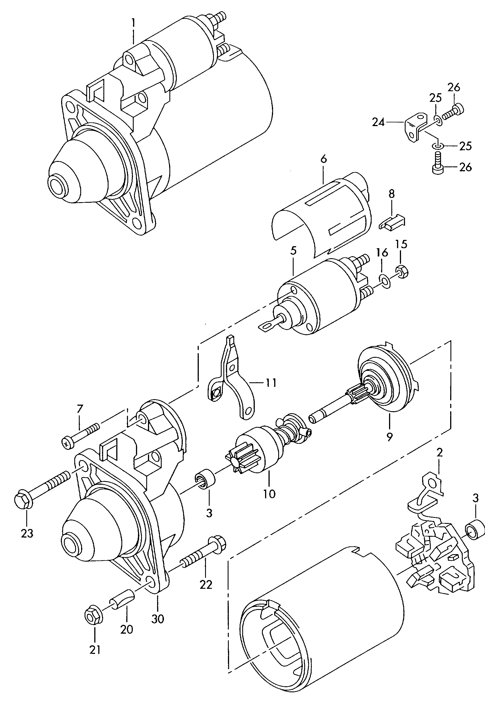 VAG 012911023F - Starter and single parts: 1 pcs. autospares.lv