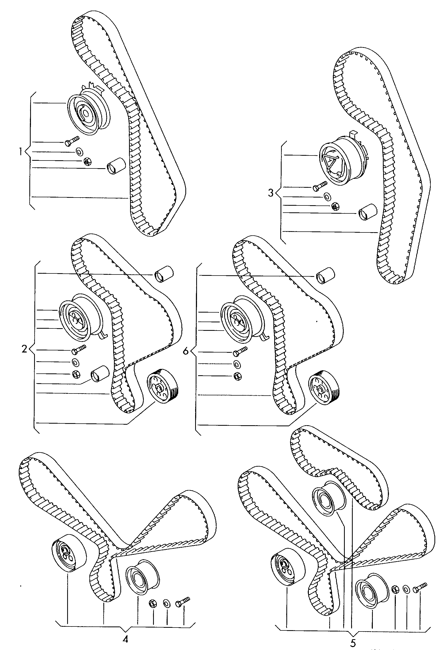 Skoda 026 198 119 - Repair kit for toothed belt with tensioning roller: 1 pcs. autospares.lv