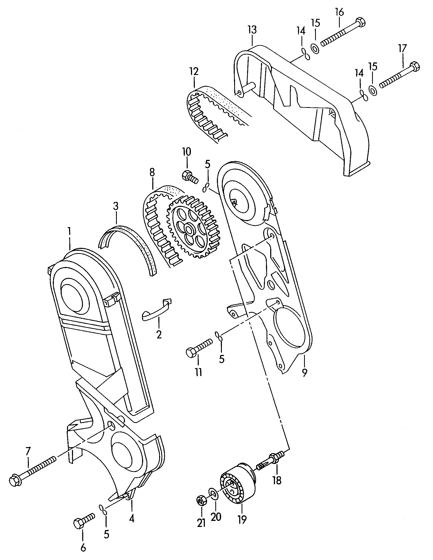 AUDI 074 109 119 R - Toothed belt toothed belt guard: 1 pcs. autospares.lv