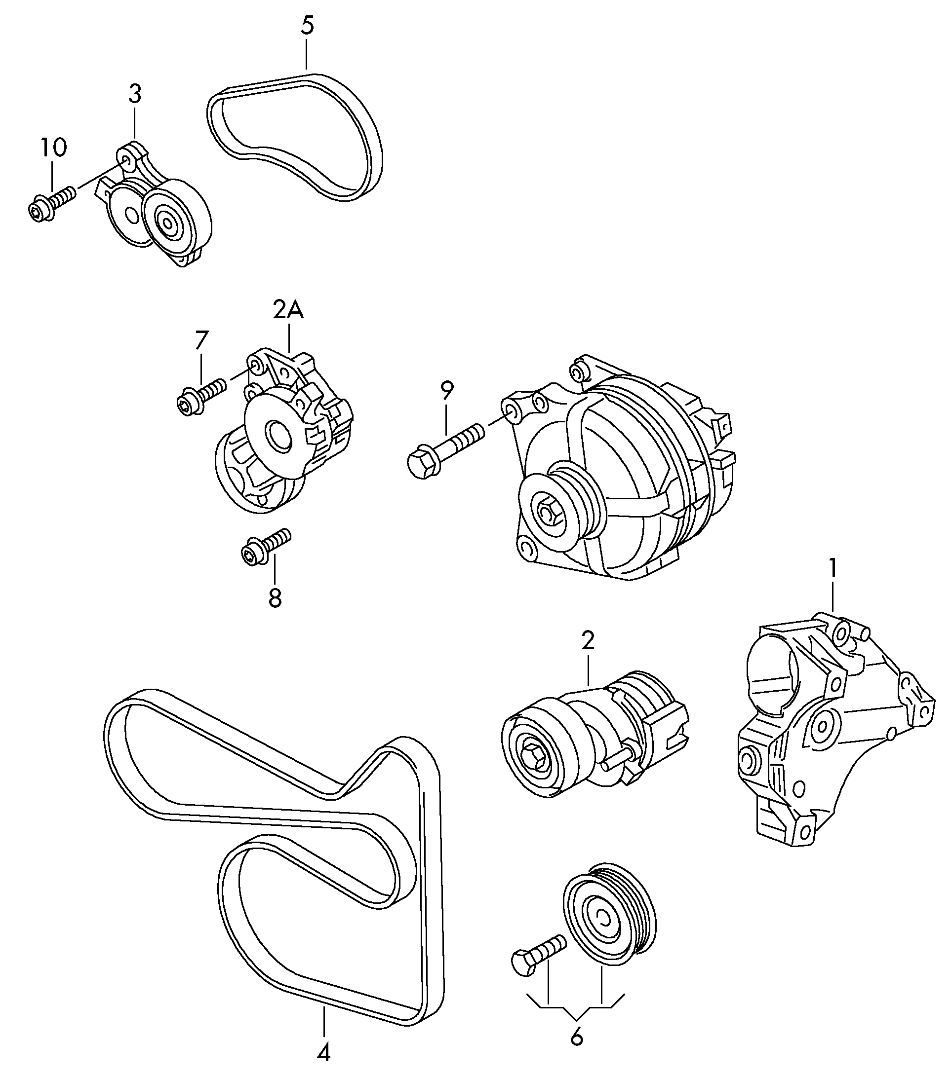 Seat 03C 145 276 B - Connecting and mounting parts for alternator: 1 pcs. autospares.lv