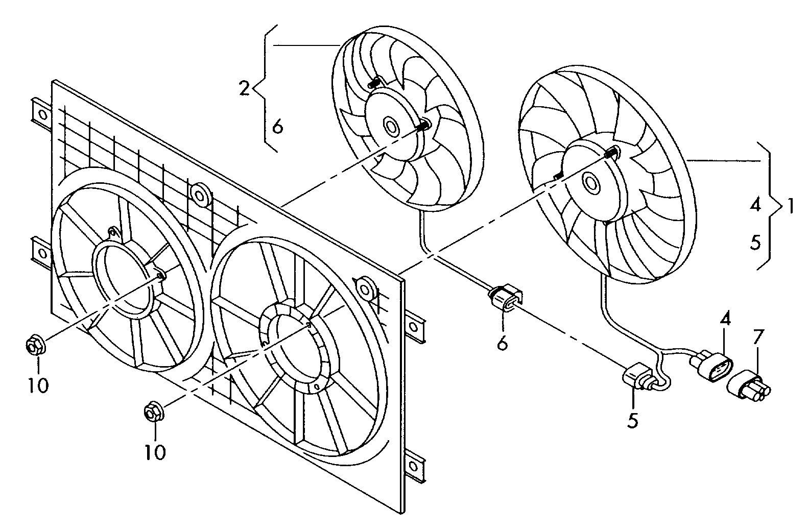 Skoda 1K0 959 455 DG - Fan, radiator autospares.lv