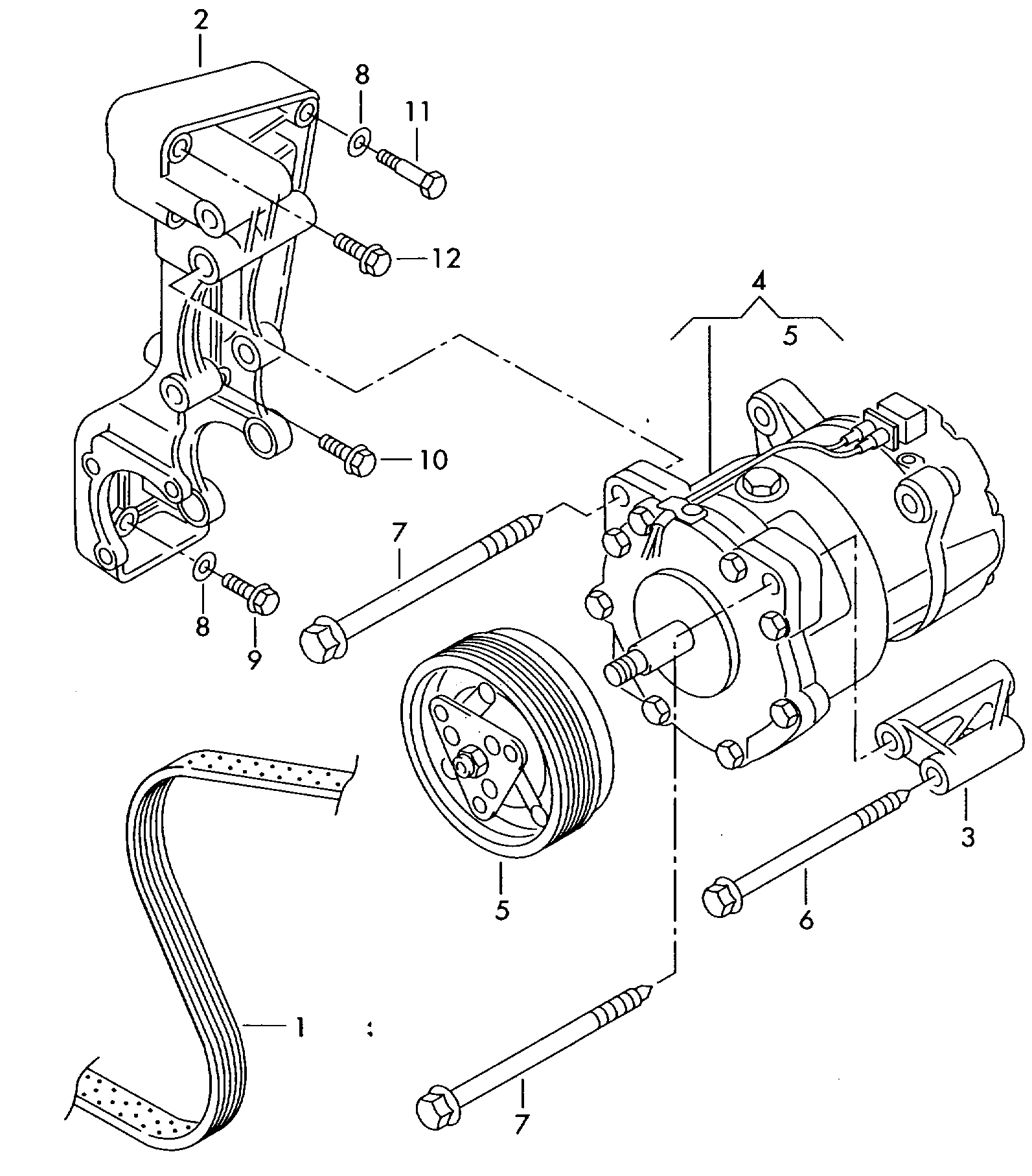 VAG 021145933P - A/c compressor with electro-magnetic coupling: 1 pcs. autospares.lv