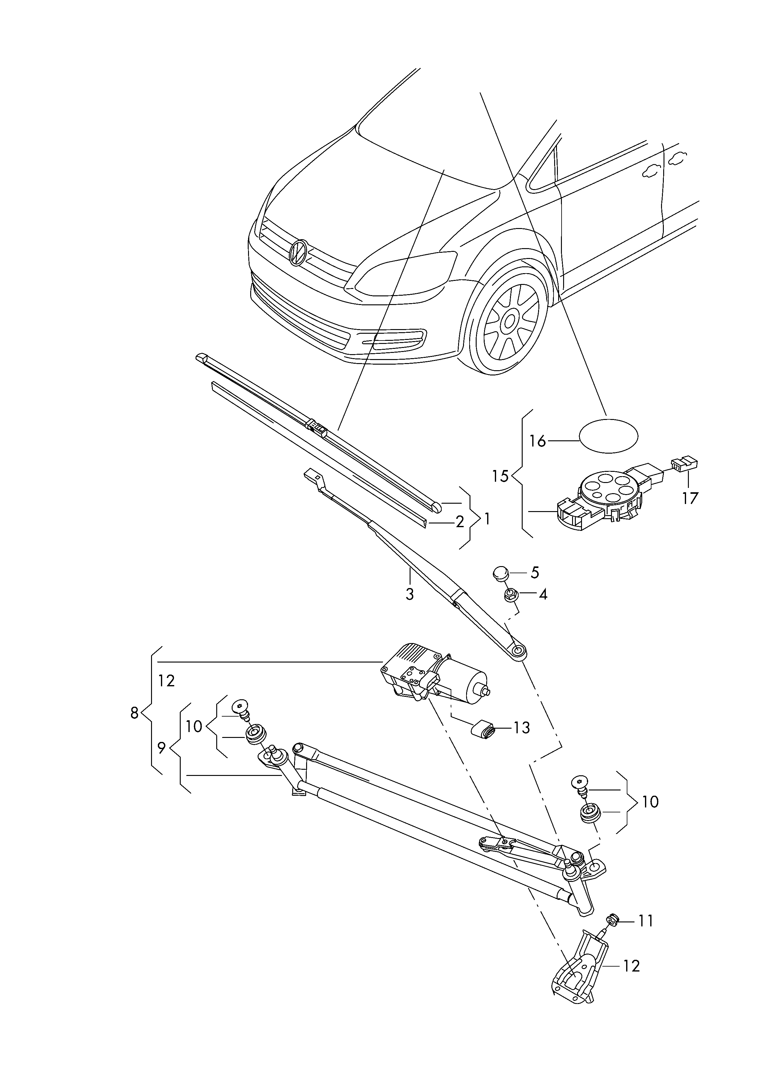 Seat 7N1 955 425 - Windshield wiper: 1 pcs. autospares.lv