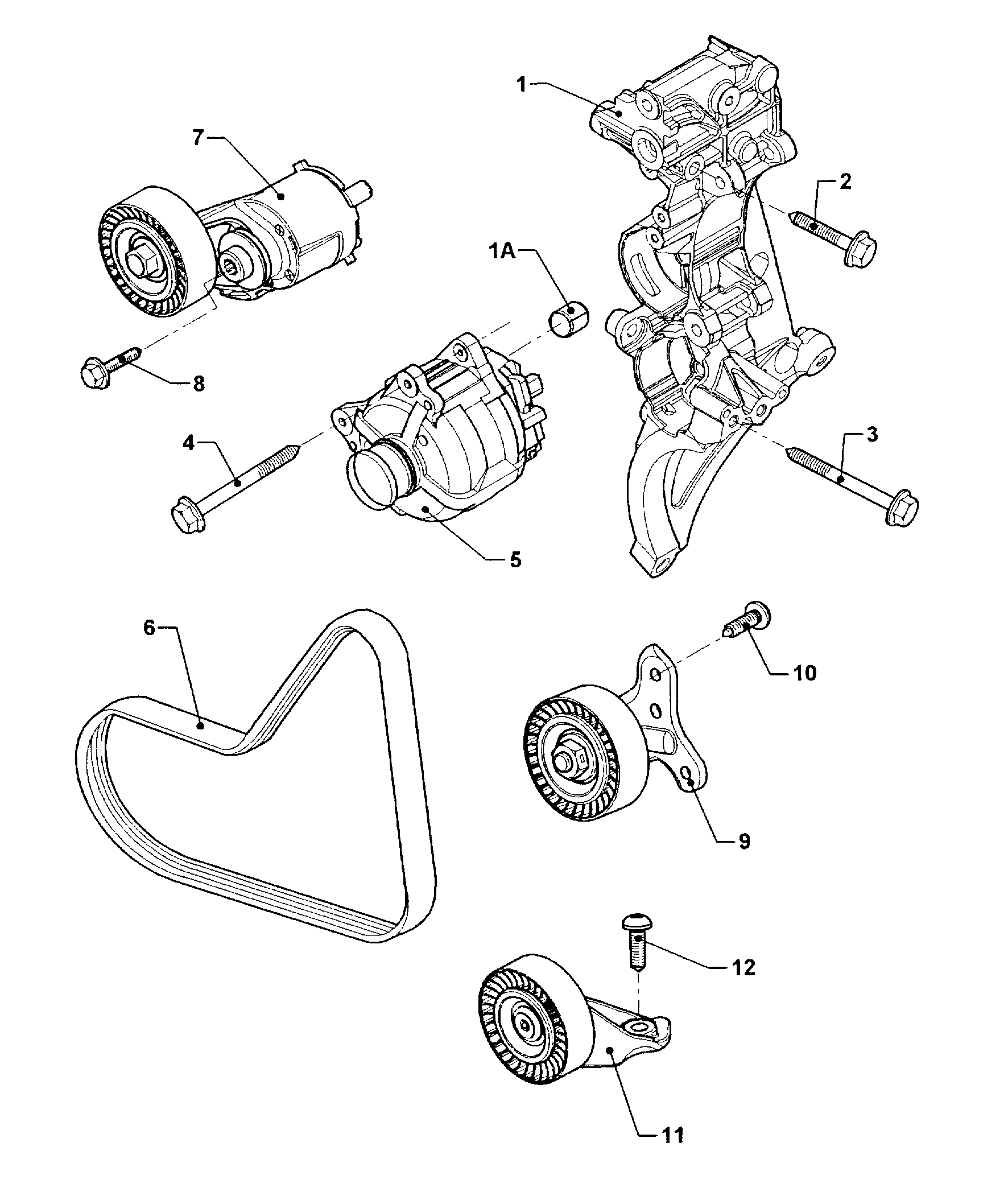 VW 07K145933G - Connecting and mounting parts for alternator: 1 pcs. autospares.lv