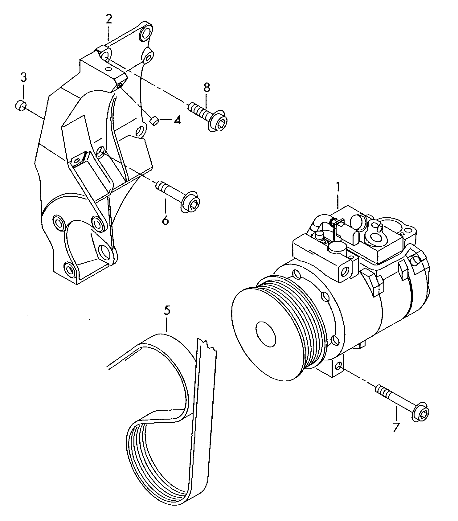 Seat 7L6820803H - A/c compressor with electro-magnetic coupling: 1 pcs. autospares.lv