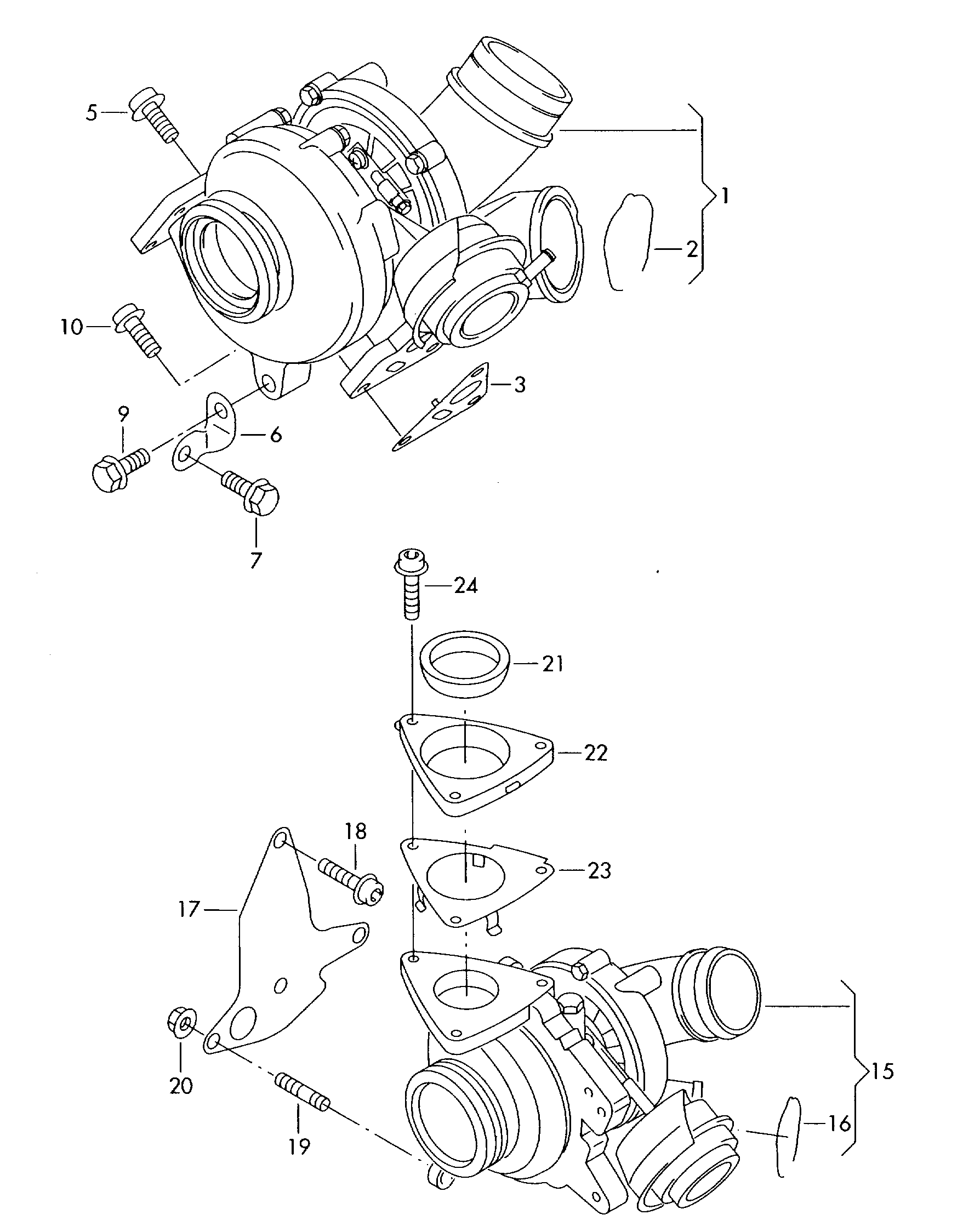 VAG 070145701Q - Exhaust gas turbocharger: 1 pcs. autospares.lv