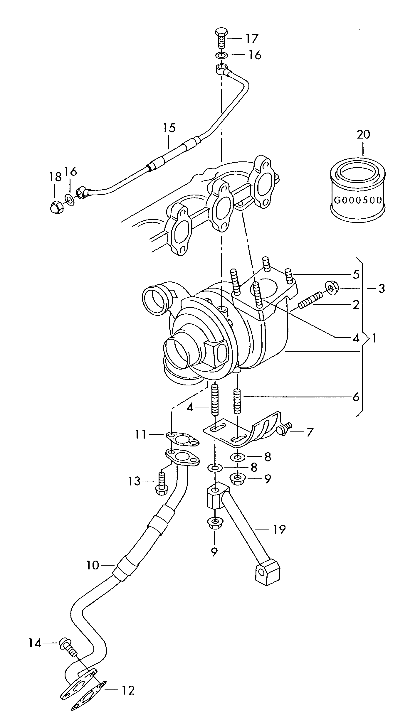 Seat 074145811A - Exhaust gas turbocharger: 1 pcs. autospares.lv