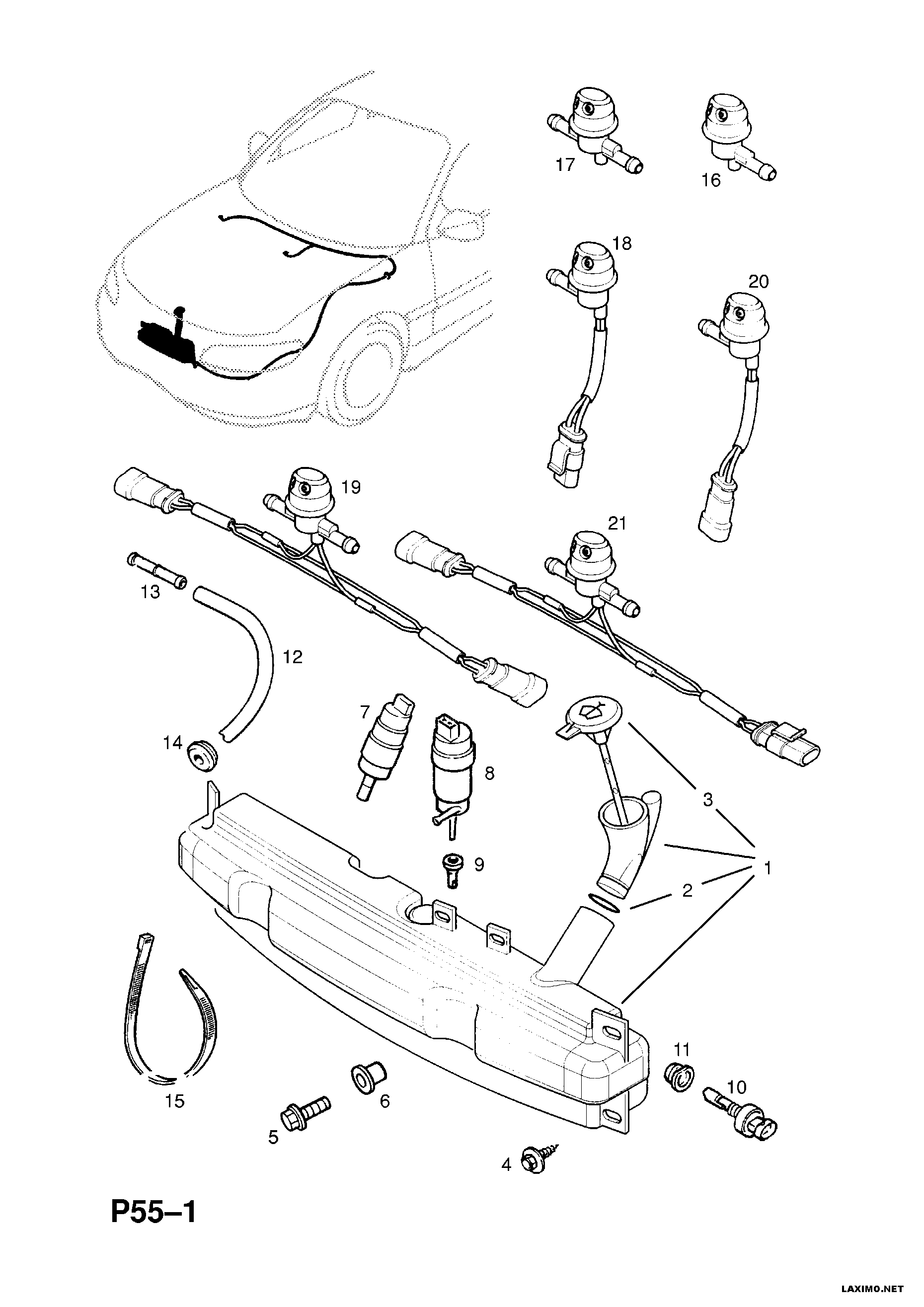 Opel 14 50 184 - Water Pump, window cleaning autospares.lv